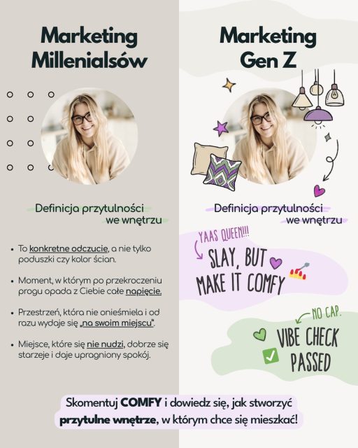 Umówmy się – bez względu na to, czy mówimy językiem Millenialsów, czy Gen Z, wszyscy szukamy w domu tego samego: bezpiecznego i przytulnego azylu. Niby dwa różne światy i inne słownictwo, ale cel jest wspólny: przestrzeń, w której zdejmujesz maskę i czujesz się po prostu sobą. 😃
Jak zaprojektować wnętrze, które wywołuje to natychmiastowe emocjonalne „puf!” zaraz po przekroczeniu progu? Rozłożyłam to na czynniki pierwsze w moim artykule. 🤓
Zostaw komentarz o treści 𝗖𝗢𝗠𝗙𝗬, a moja automatyzacja podeśle Ci link do darmowego materiału prosto na Twoje DM! 🔥
#przytulność #cozyvibes #psychologiawnętrz #moodboard #hyggelife
────────────
🔑Przytulność we wnętrzach, Projektowanie emocji, Potrzeby Millenialsów i Gen Z